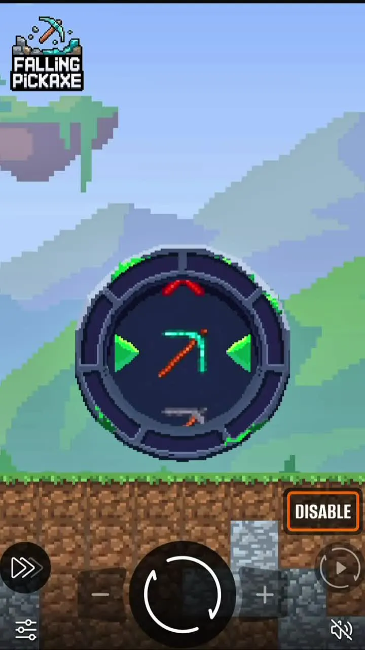 Барабан Falling Pickaxe перед выбором кирки